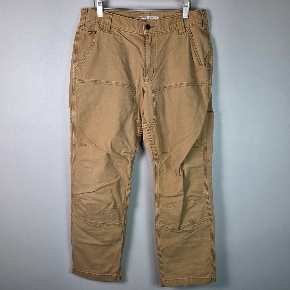 Carhartt Work Pants Mens 33x30 (Fits 31x29)Tan Rugged Flex Double Front BN2802-M